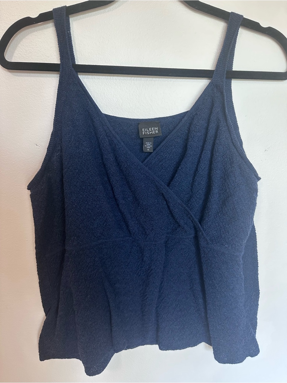 Eileen Fisher Deep Navy Knit Crossover Camisole